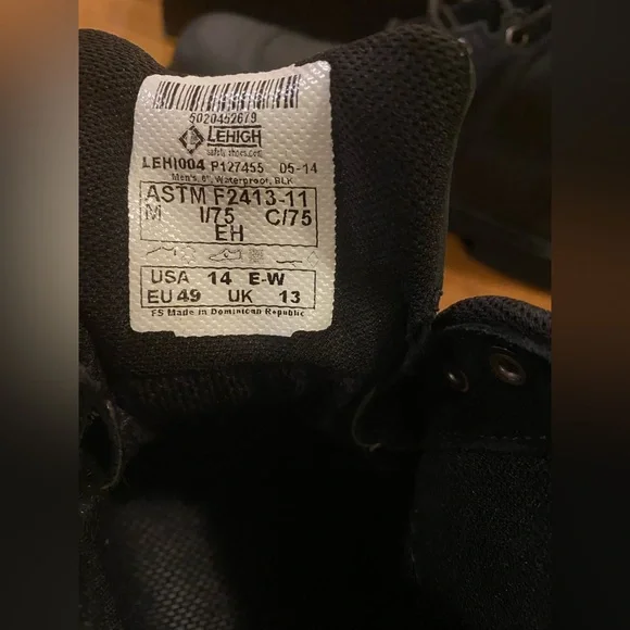 LEHIGH Safety Shoes Men’s 14 Extra Wide - Picture 6 of 13